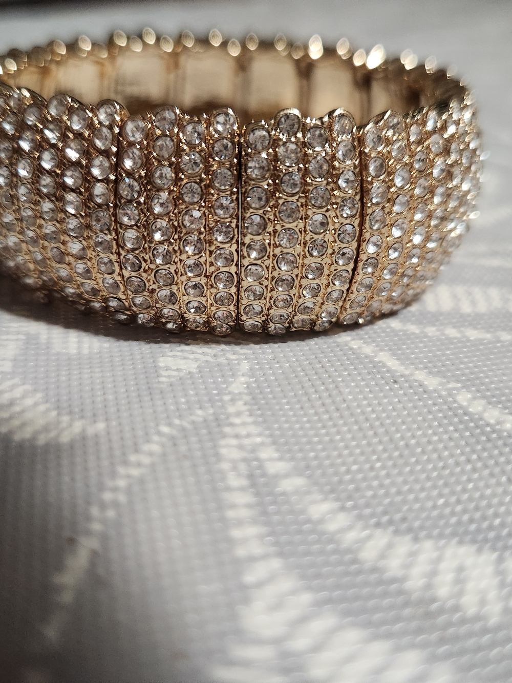 parklane Foxy -Gold Crystal Stretch Bracelet for Women - Sparkling Gold Tone
